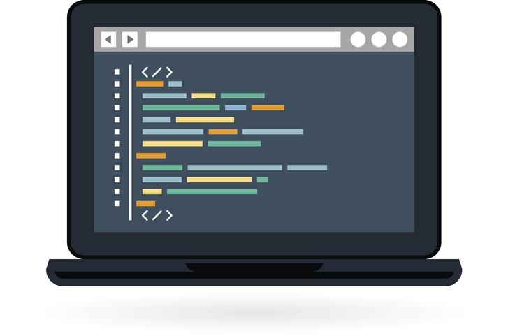 Programming and coding icon - laptop
