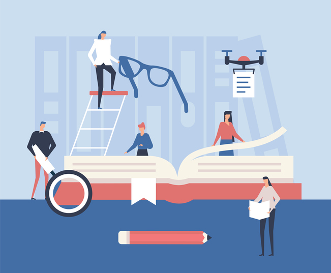 Study and research - flat design style illustration