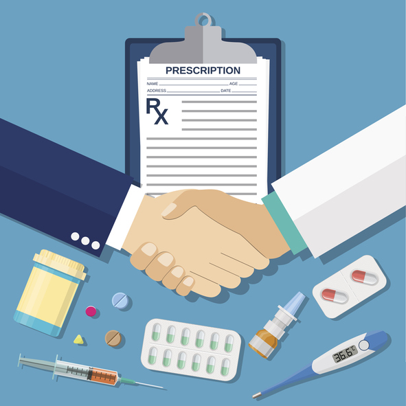 handshake between doctor and patient,