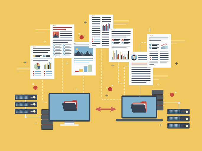 Transfer data between computer and laptop. Backup data and computer network.